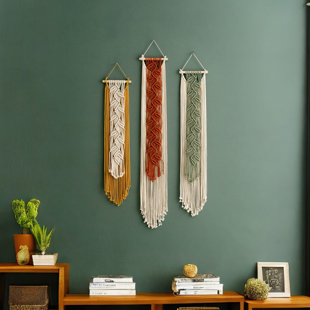 Bohemian Handwoven Wall Hanging Tapestry - Nordic Leaf