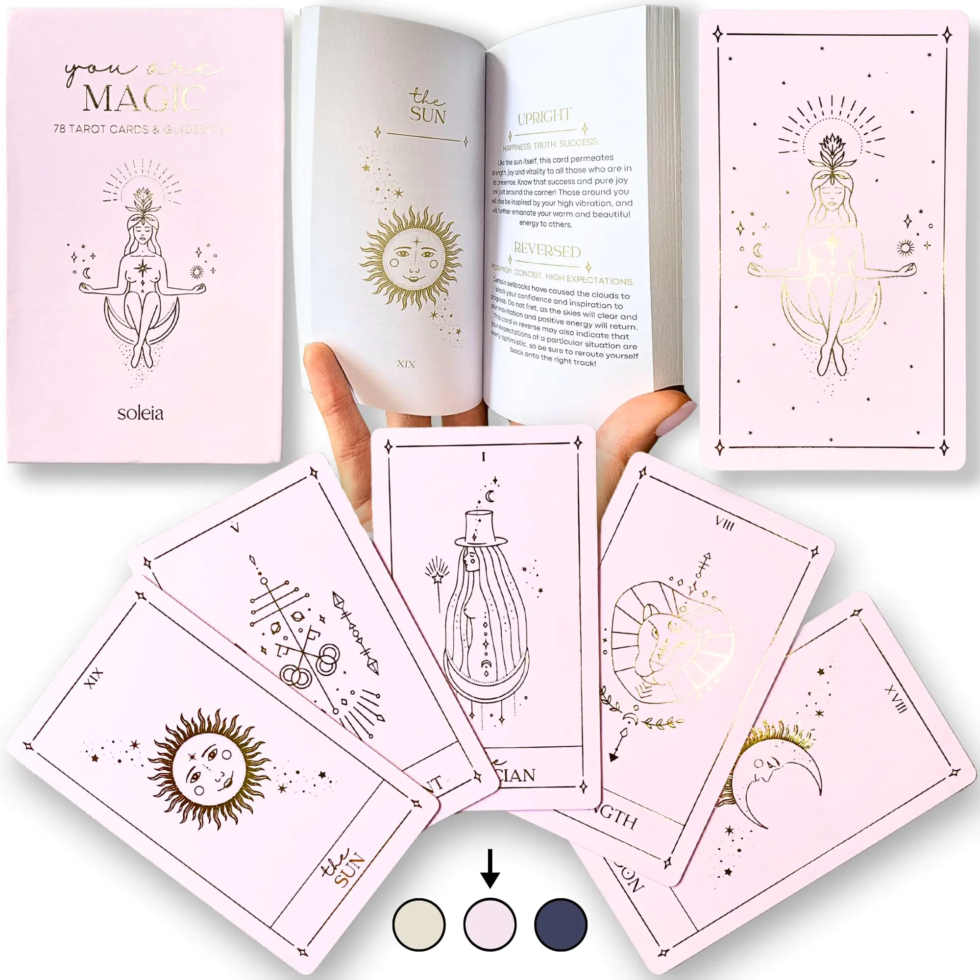 Soleia Original Tarot Cards Deck with Guide Book & Box | 78